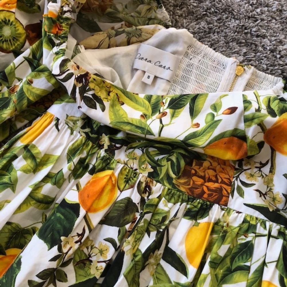✨ SALE BEST Cara Cara Sip Sip Mini Dress - Banana Multi Yellow Green Floral - Picture 7 of 8